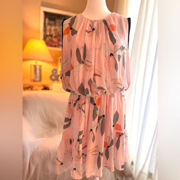 Reiss Jacqueline Leaf Print Mini Dress - Picture 1 of 5